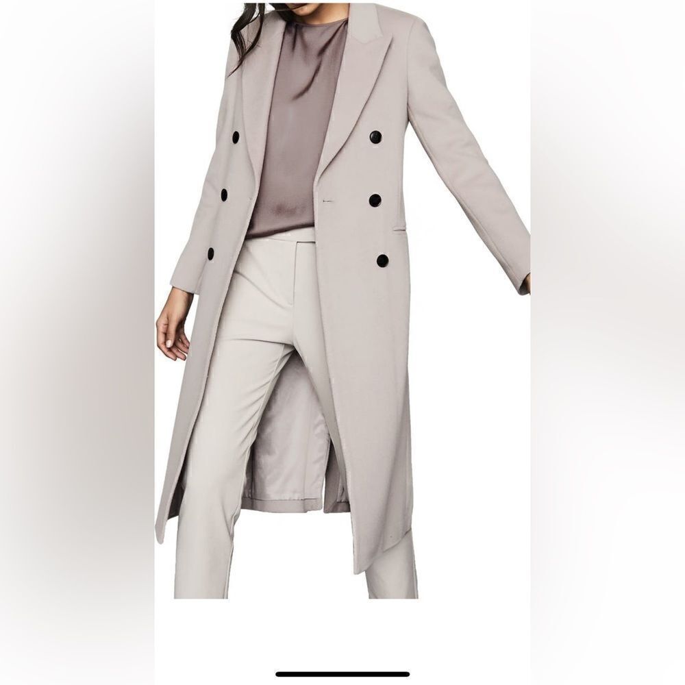 Reiss Women’s maddie line wool longline  coat size 10, NWT